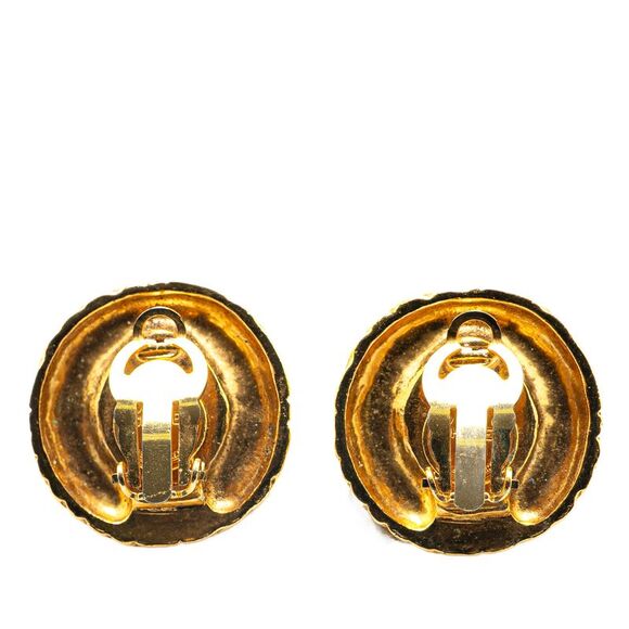 Pre Loved chanel Pearl Stud Earrings GoldTone Women Gold - Picture 2 of 3